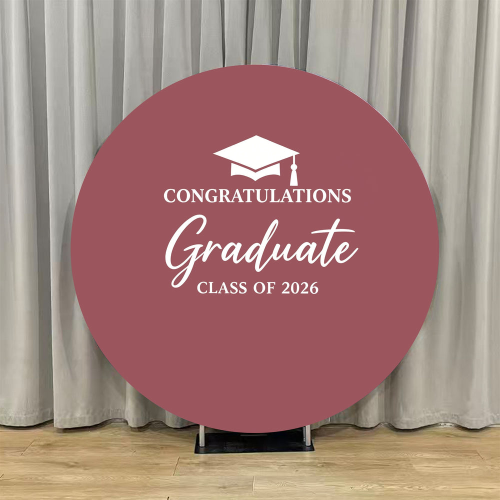 Round Design For Graduation Graduation Backdrop Mauve White Graduation Round Custom Graduation Bac