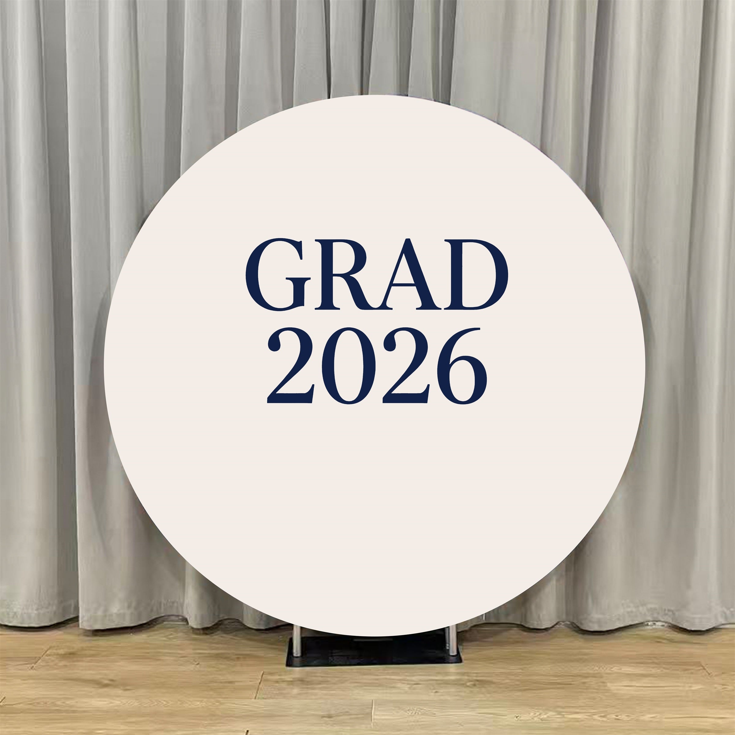 Black And Gold Graduation Round Backdrop Cream Navy Bold Grad Elegant Graduation Round Backdrop ZTT64-34