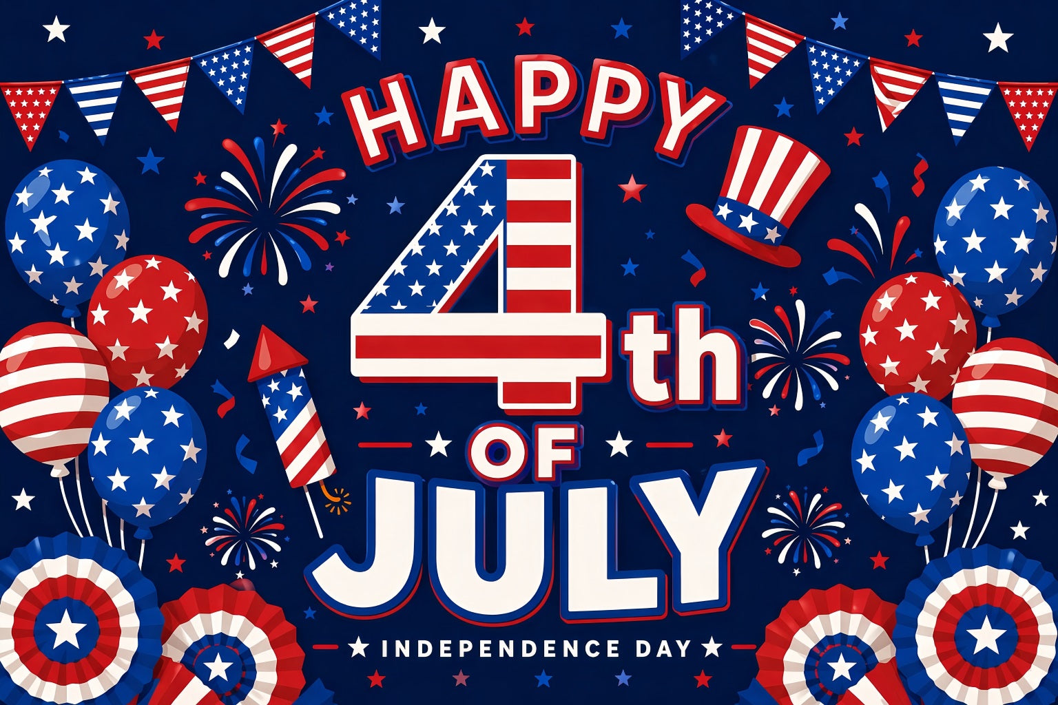 American Flag Backdrop Patriotic Independence Day Happy 4th Of July 250 Years of Freedom Backdrop ZTT64-58