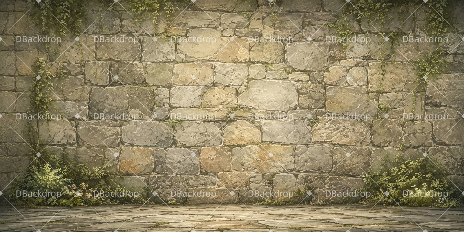 Stone Wall Backdrop Vintage Castle Wall VBS Backdrops ZTT65-T10