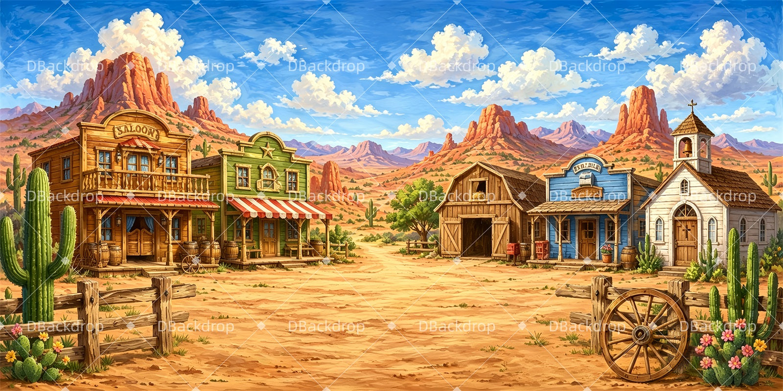 Old West Backdrop Western Town VBS Backdrops ZTT65-T11