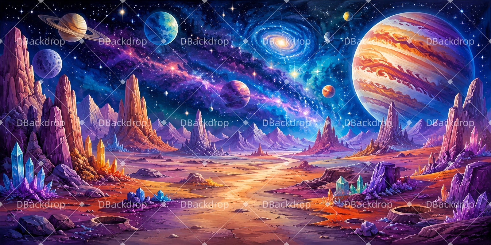Space Theme Backdrop Space Landscape VBS Backdrops ZTT65-T13