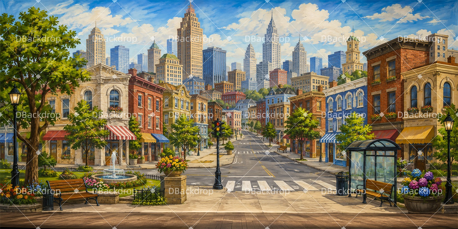 City Backdrop Urban Avenue VBS Backdrops ZTT65-T14