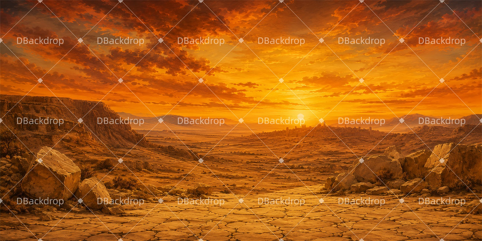 Scenery Backdrops For Theater Golden Wasteland Scenic Backdrops ZTT65-T18