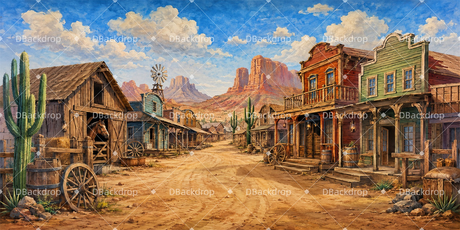 Western Town Backdrop Saloon Alley VBS Backdrop ZTT65-T2