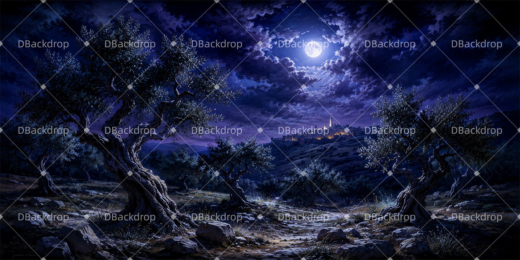 Professional Stage Backdrops Moonlit Grove Scenic Backdrops ZTT65-T25