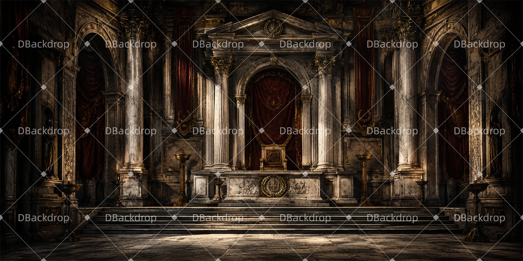 Church Stage Backdrops Royal Thronehall Theater Stage Backdrop ZTT65-T26