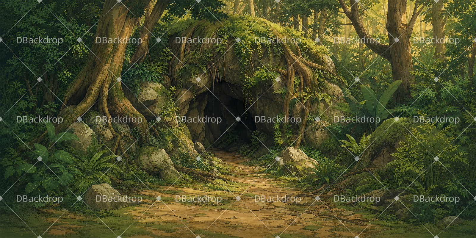 Theater Stage Backdrop Hidden Cave Forest Stage Backdrop ZTT65-T29
