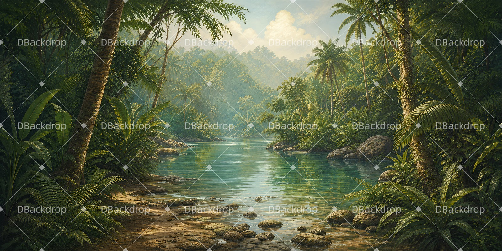 School Play Backdrops Sunlit Clearing Stage Scenery Backdrops ZTT65-T32