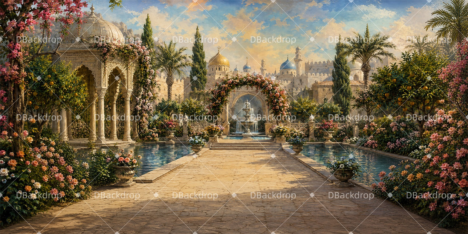 Backdrop For Theater Play Palace Courtyard Stage Backdrops ZTT65-T41
