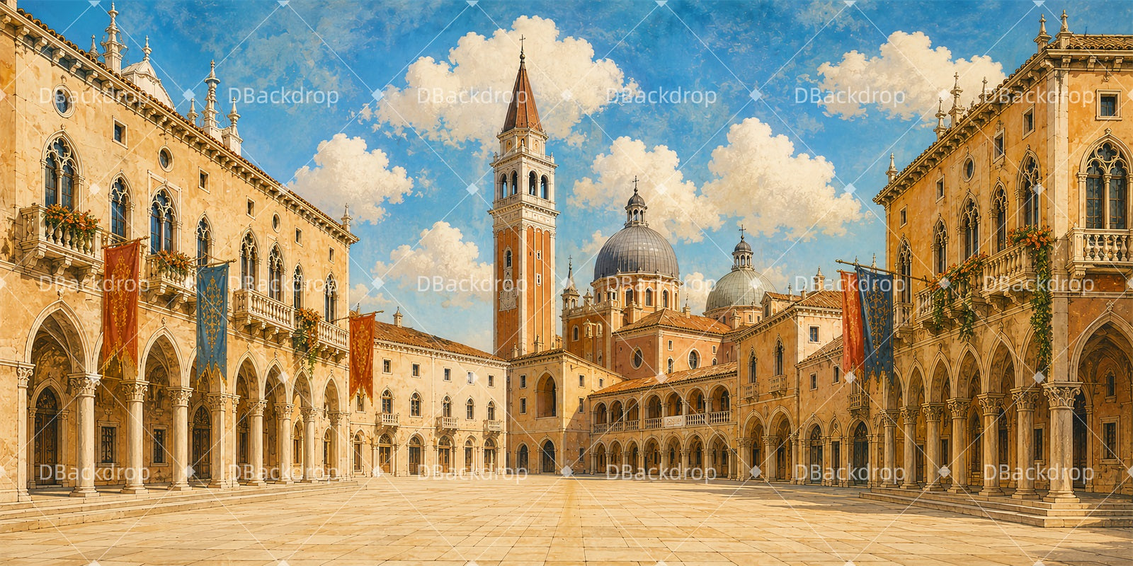 Movie Theater Backdrop Venetian Cathedral Performance Backdrop ZTT65-T51