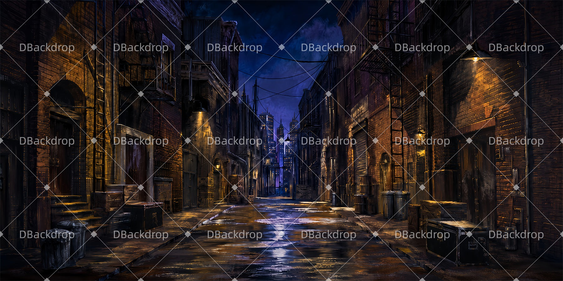 Large Stage Backdrops Midnight Alley Theater Stage Backdrop ZTT65-T55