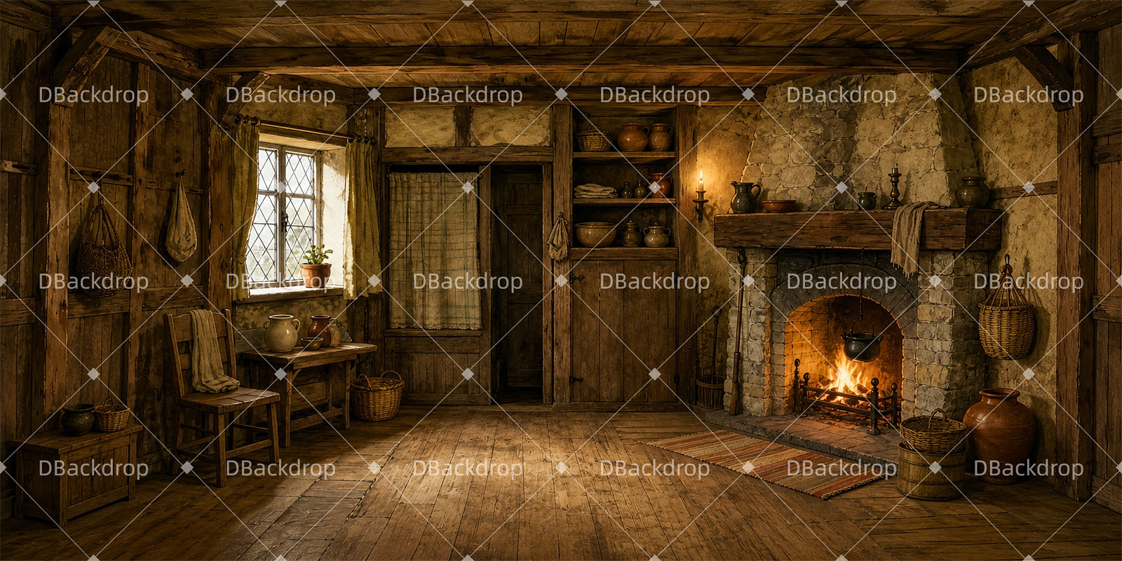 Theater Backdrop Cottage Hearth Stage Backdrops For Sale ZTT65-T60