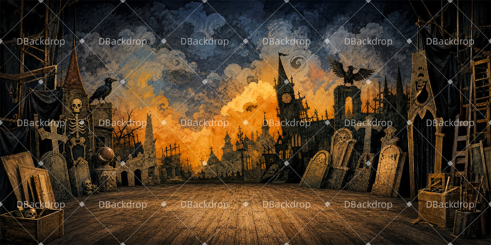School Play Backdrops Raven’s Curtain Performance Backdrop ZTT65-T62