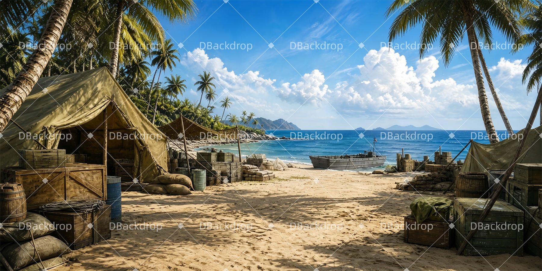 Performance Backdrop Beach Camp Scenery Backdrops For Theater ZTT65-T69
