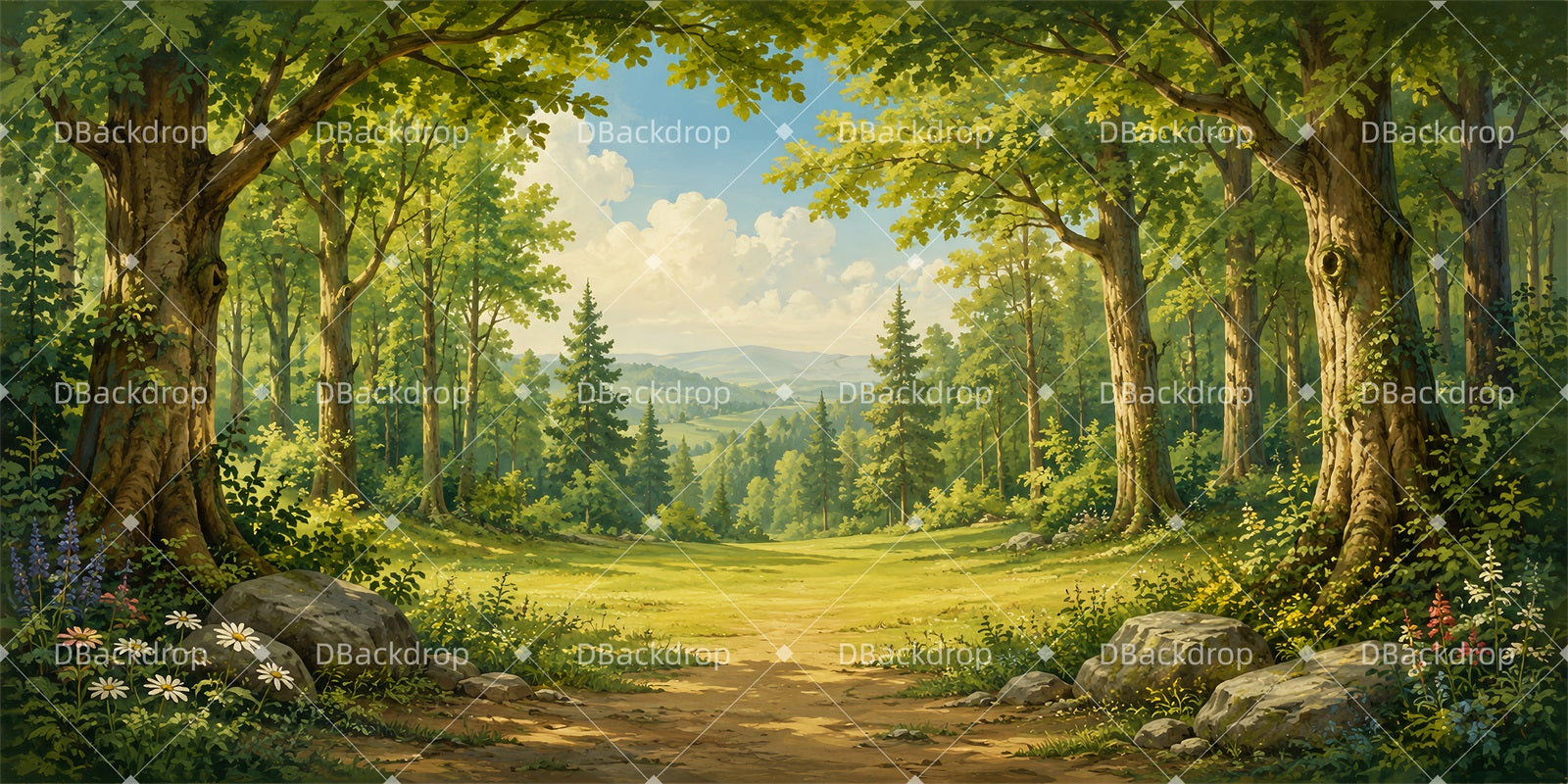 Forest Backdrop For Stage Enchanted Forest VBS Backdrop ZTT65-T7