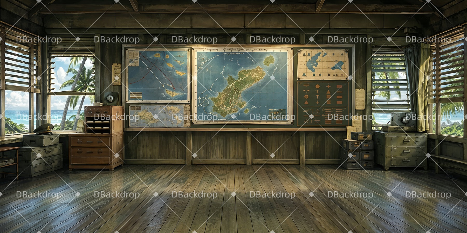 Professional Stage Backdrops Command Hut Theater Backdrops ZTT65-T70