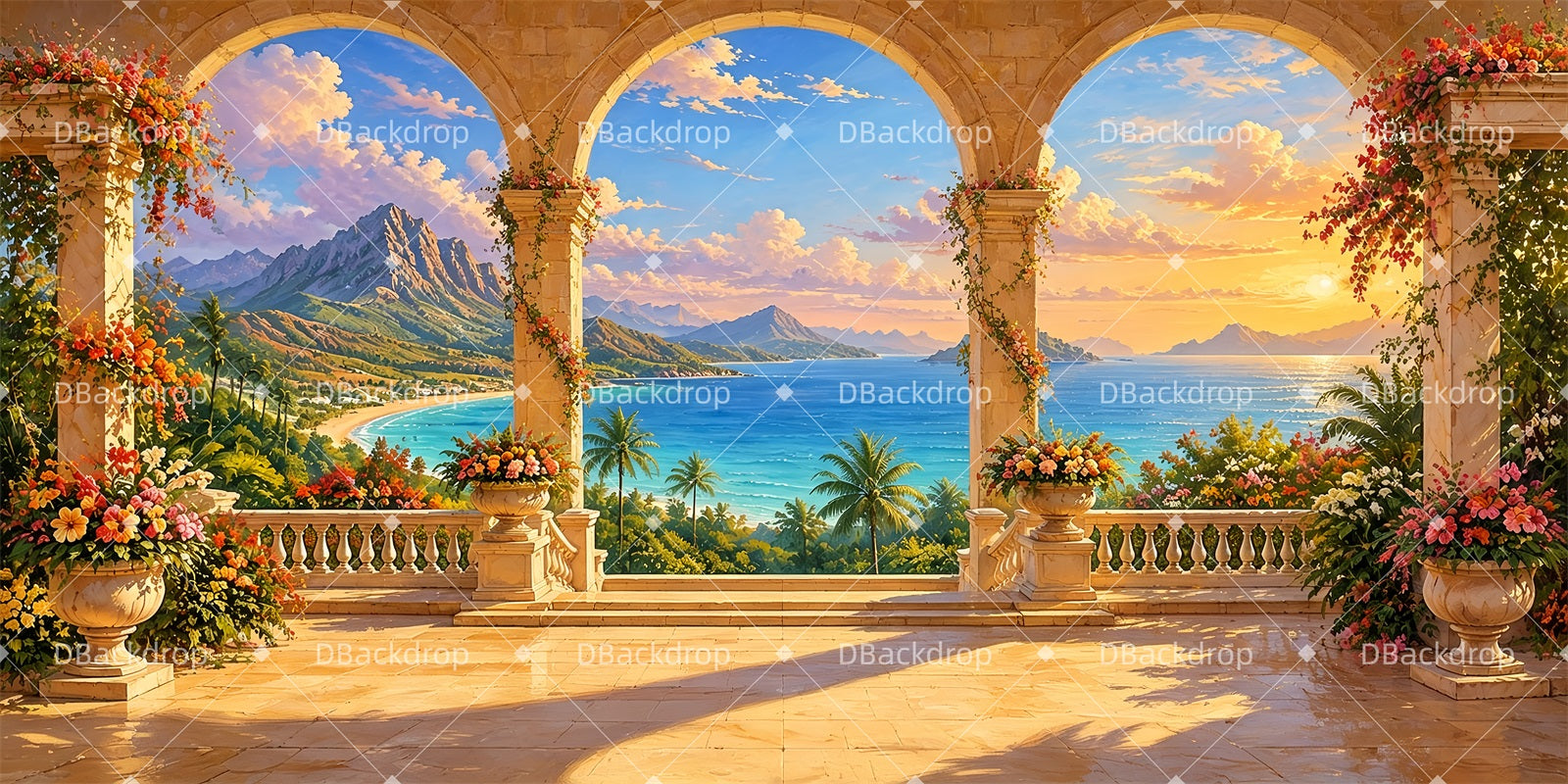 Stage Scenery Backdrops Sunlit Terrace Theater Backdrops ZTT65-T77
