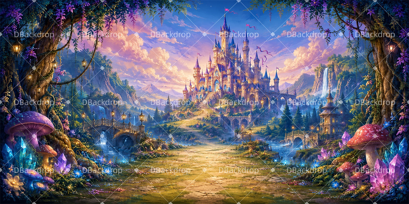 Fantasy Backdrop Mystic Castle Scuba VBS Backdrop ZTT65-T9