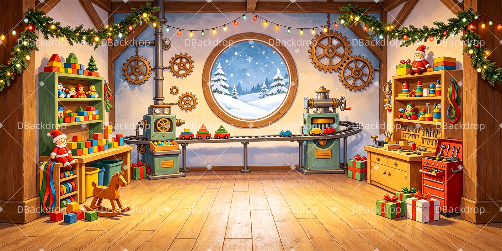 Backdrop For Theater Play Toy Workshop Performance Backdrop ZTT66-T110