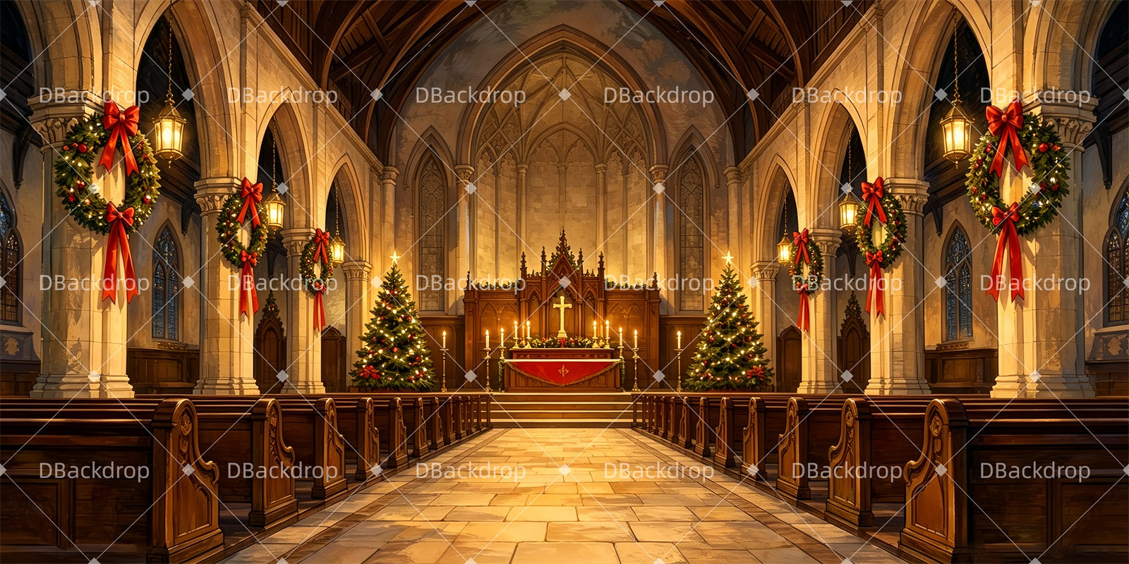 Church Stage Backdrops Sacred Chapel Backdrops For Theater ZTT66-T112