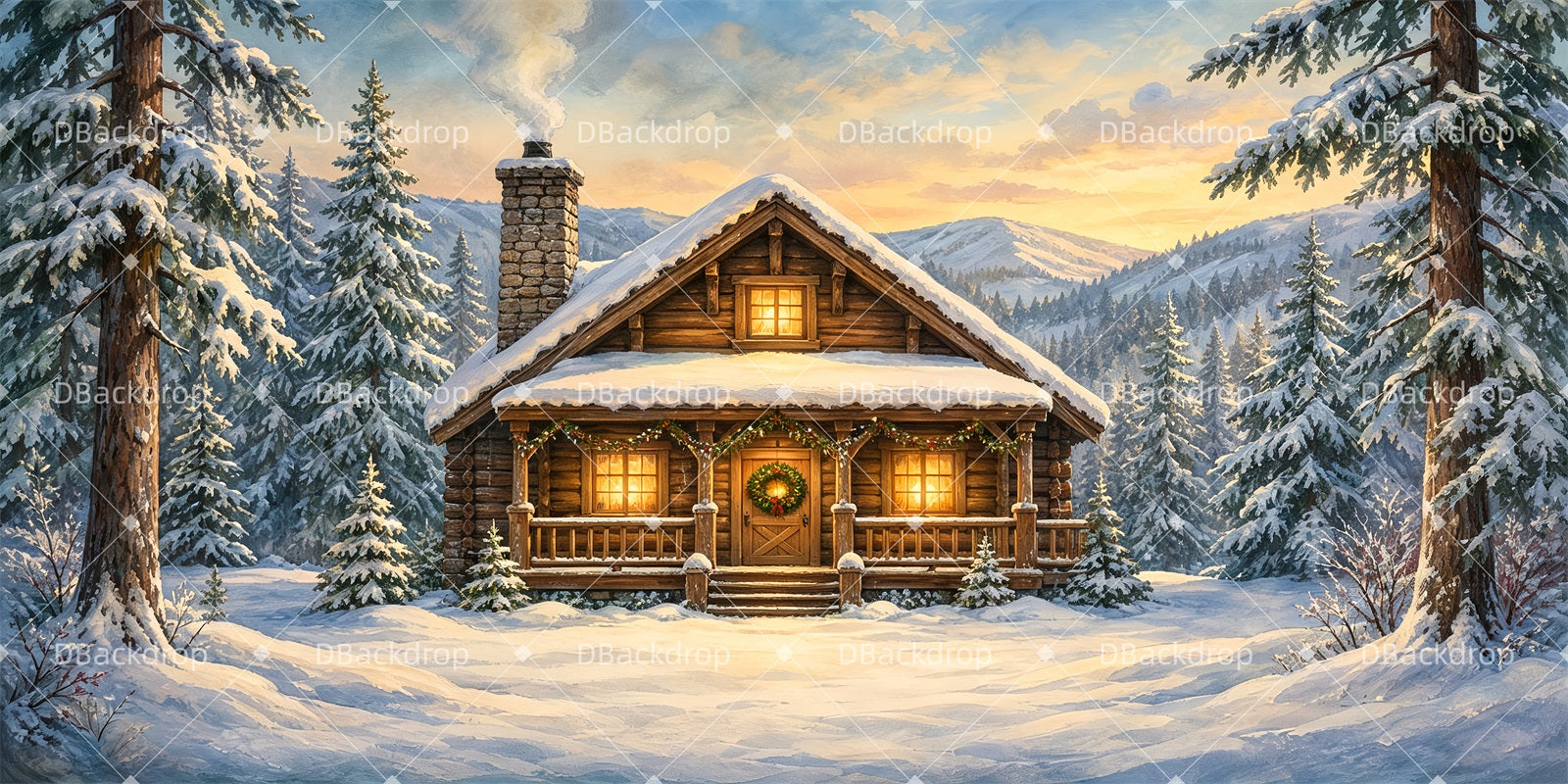 Theater Backdrop Log Cabin Professional Stage Backdrops ZTT66-T114