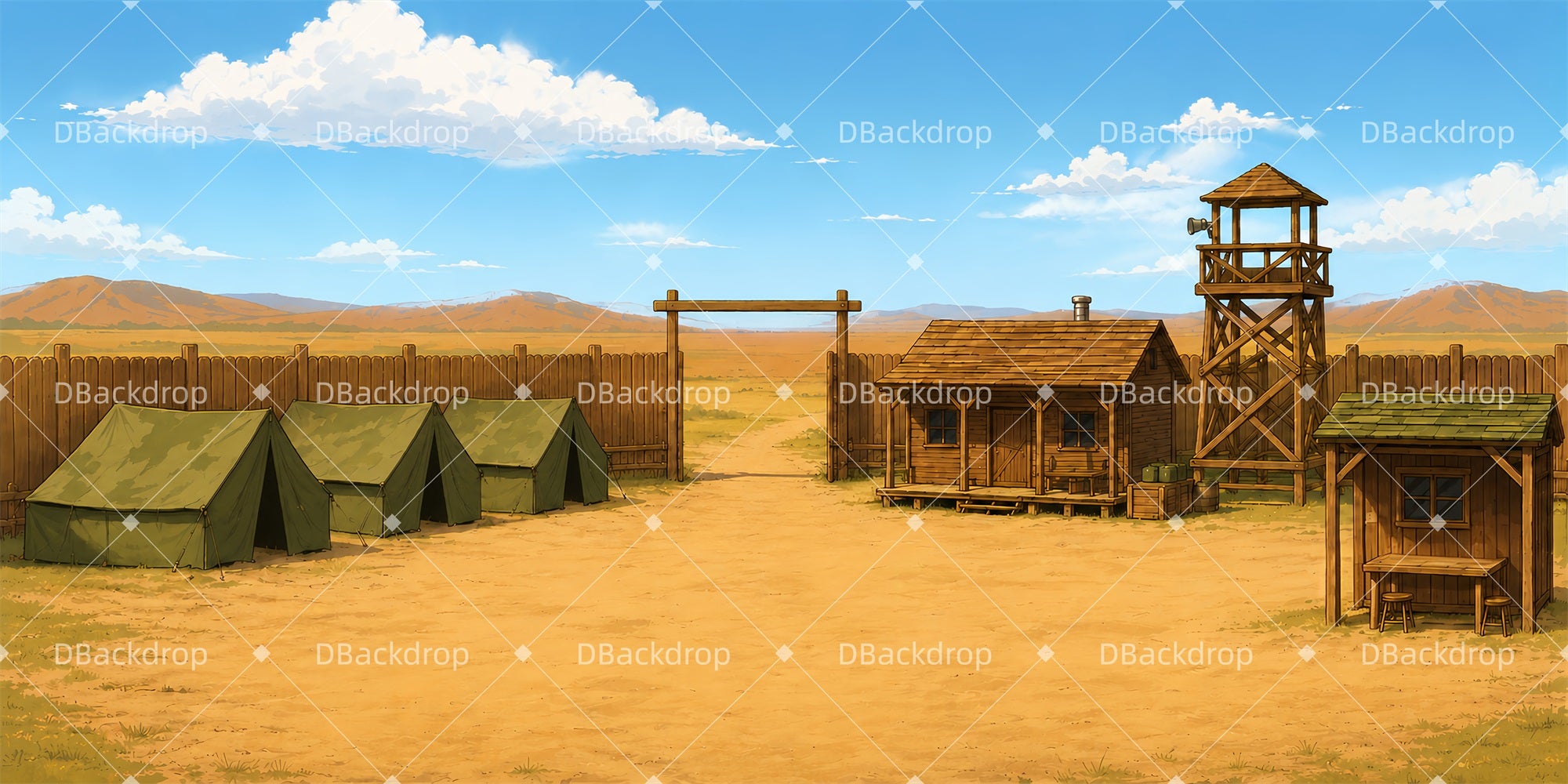 Backdrop For Theater Play Frontier Camp Performance Backdrops ZTT66-T135