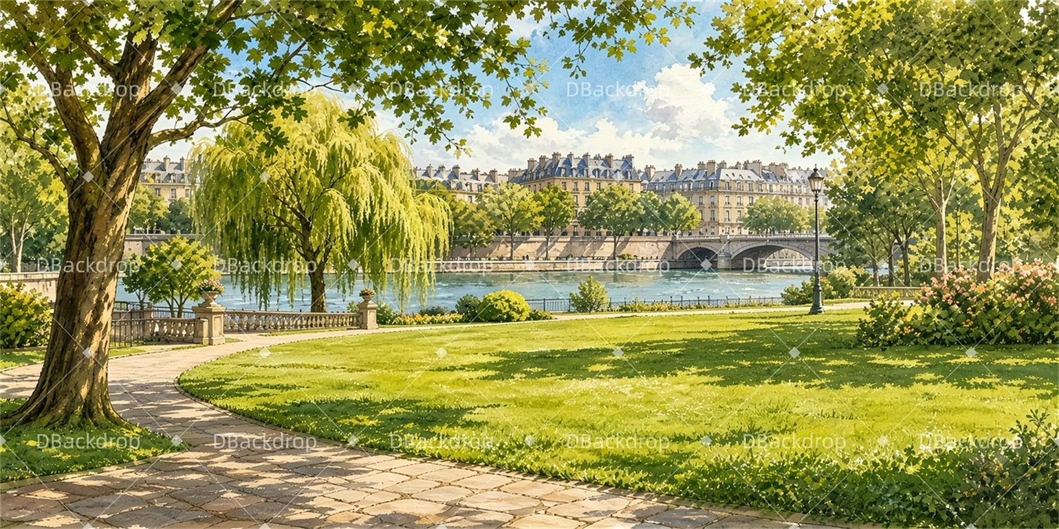 Stage Scenery Backdrops Seine Garden Theater Backdrop ZTT66-T81
