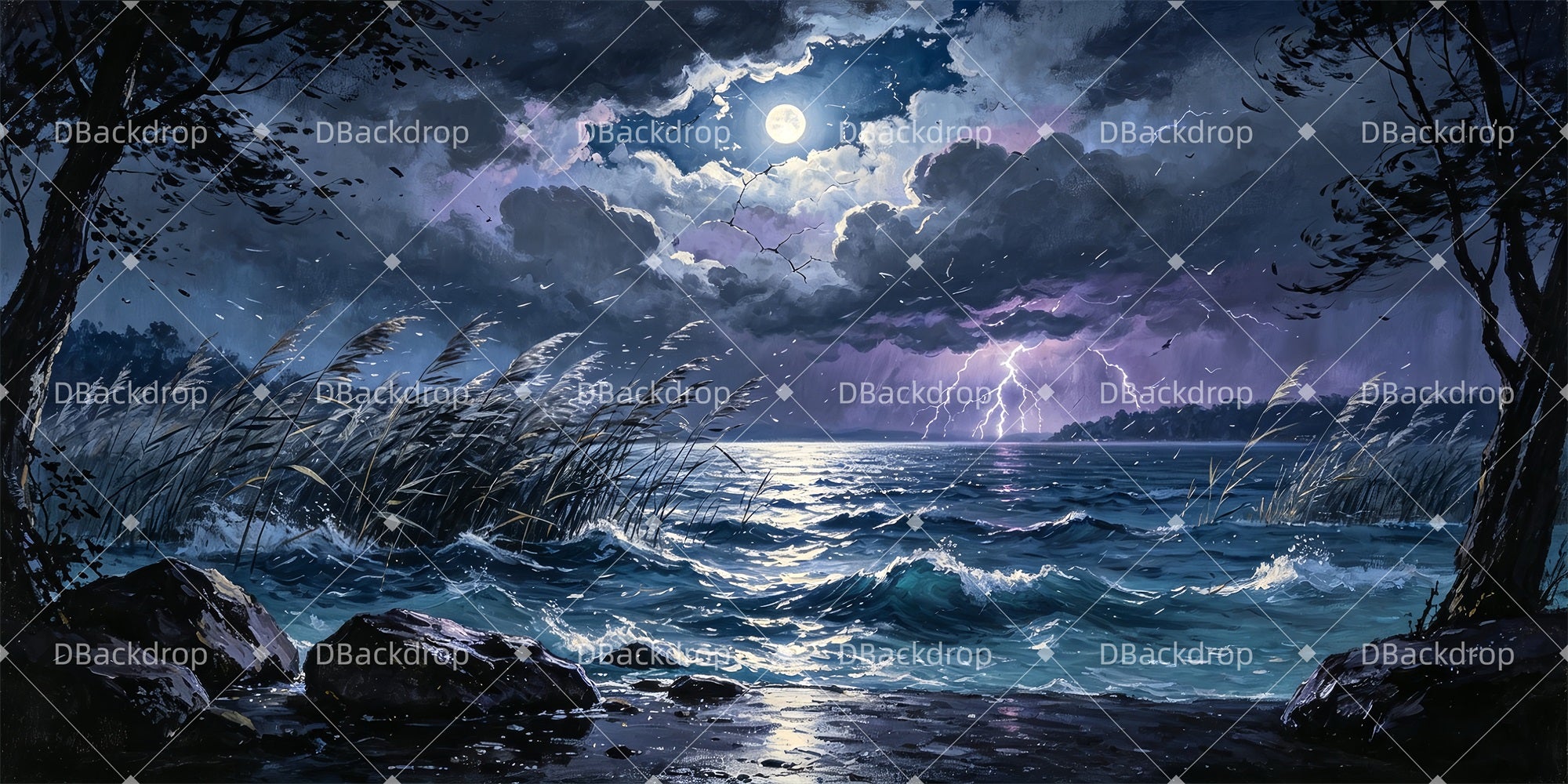 Performance Backdrop Storm Lakeshore Stage Scenery Backdrops ZTT66-T95