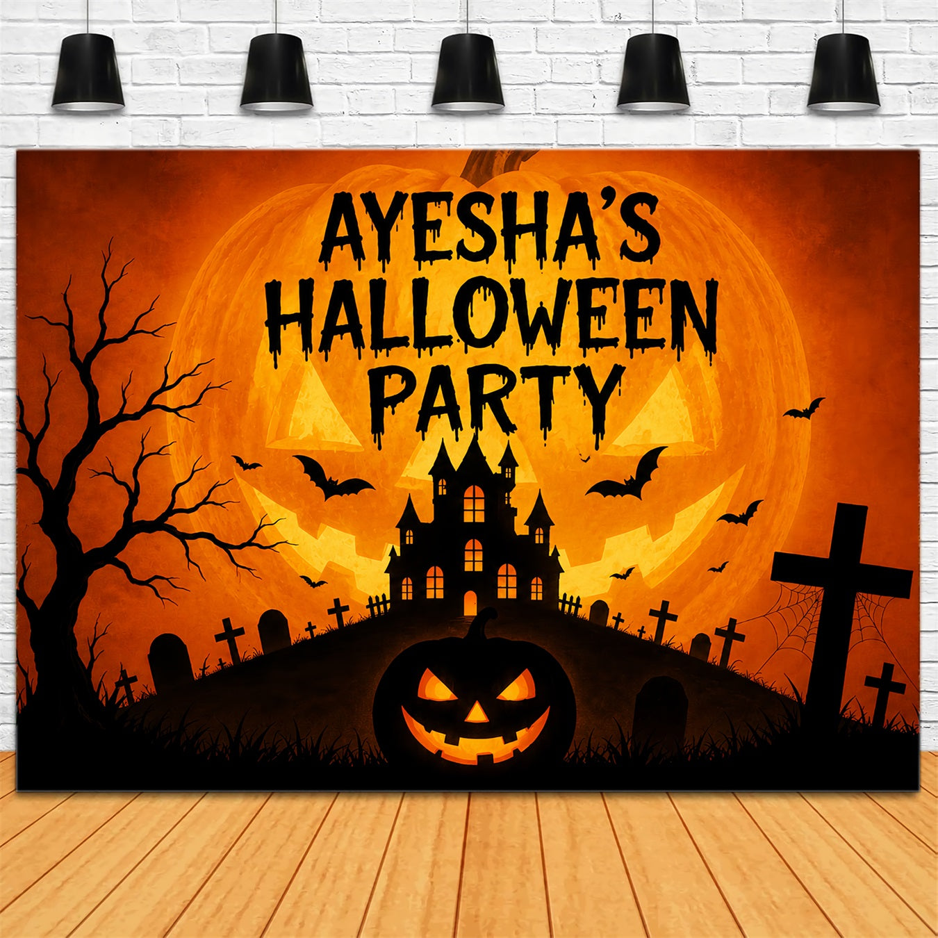 Halloween Party Backdrop Ideas Haunted Castle Pumpkin Graveyard Halloween Scary Backdrops ZTT67-8