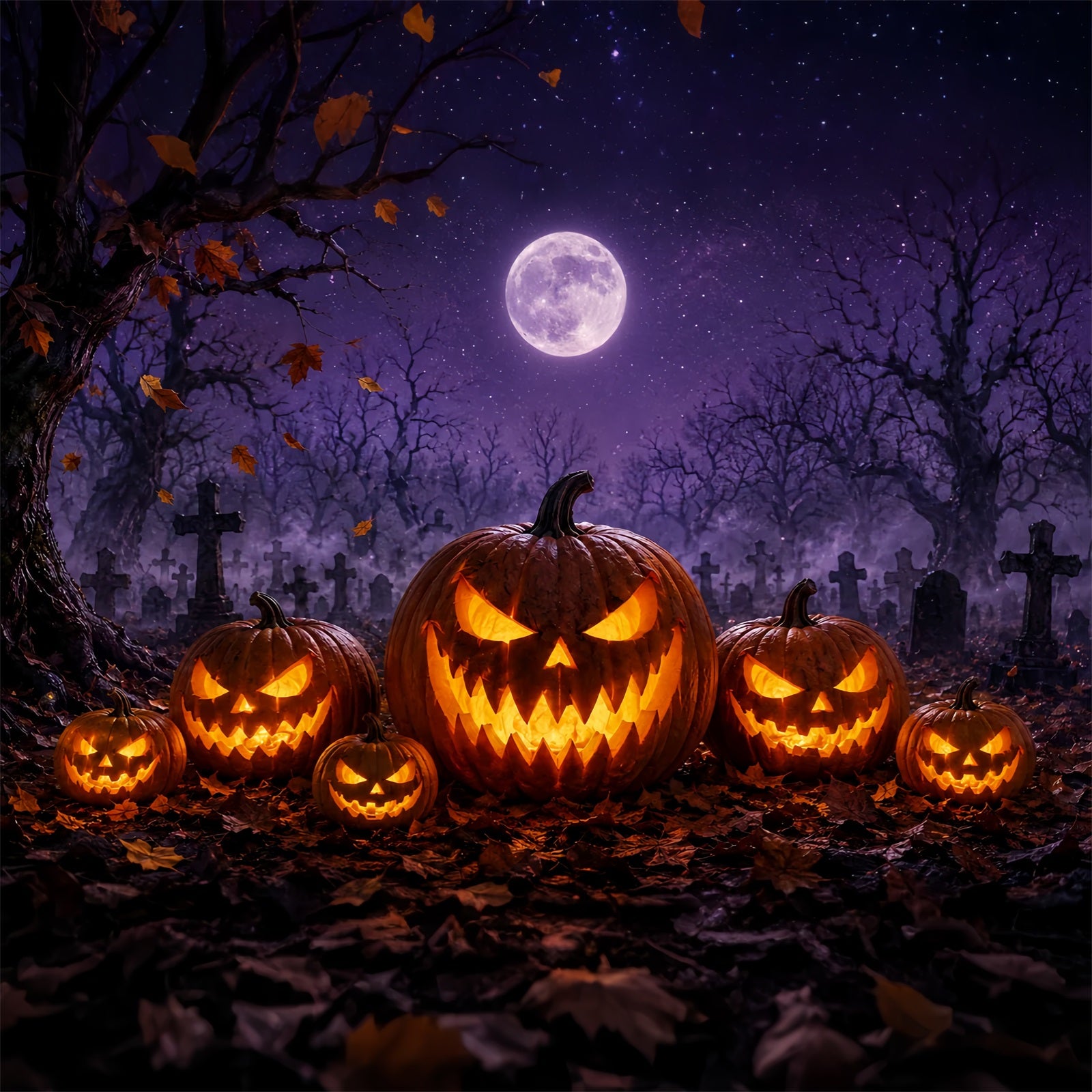 Pumpkin Halloween Garage Door Cover Jack O Lanterns Cemetery Large Halloween Garage Door Cover ZTT68-11-1 car