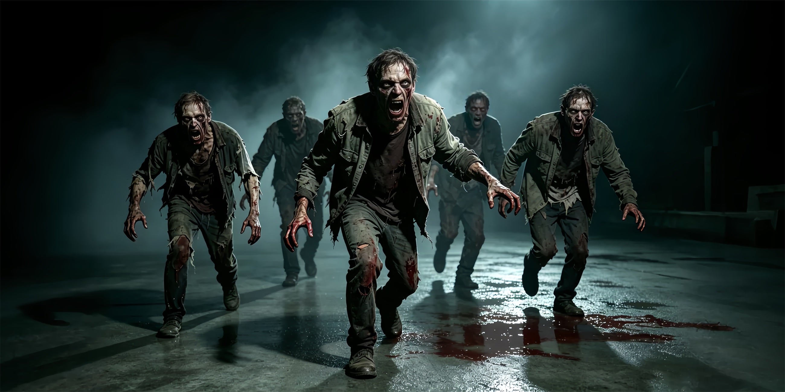 Zombie Halloween Garage Door Decor Zombie Horde Dark Escape Halloween Garage Door Cover ZTT68-20-2 car