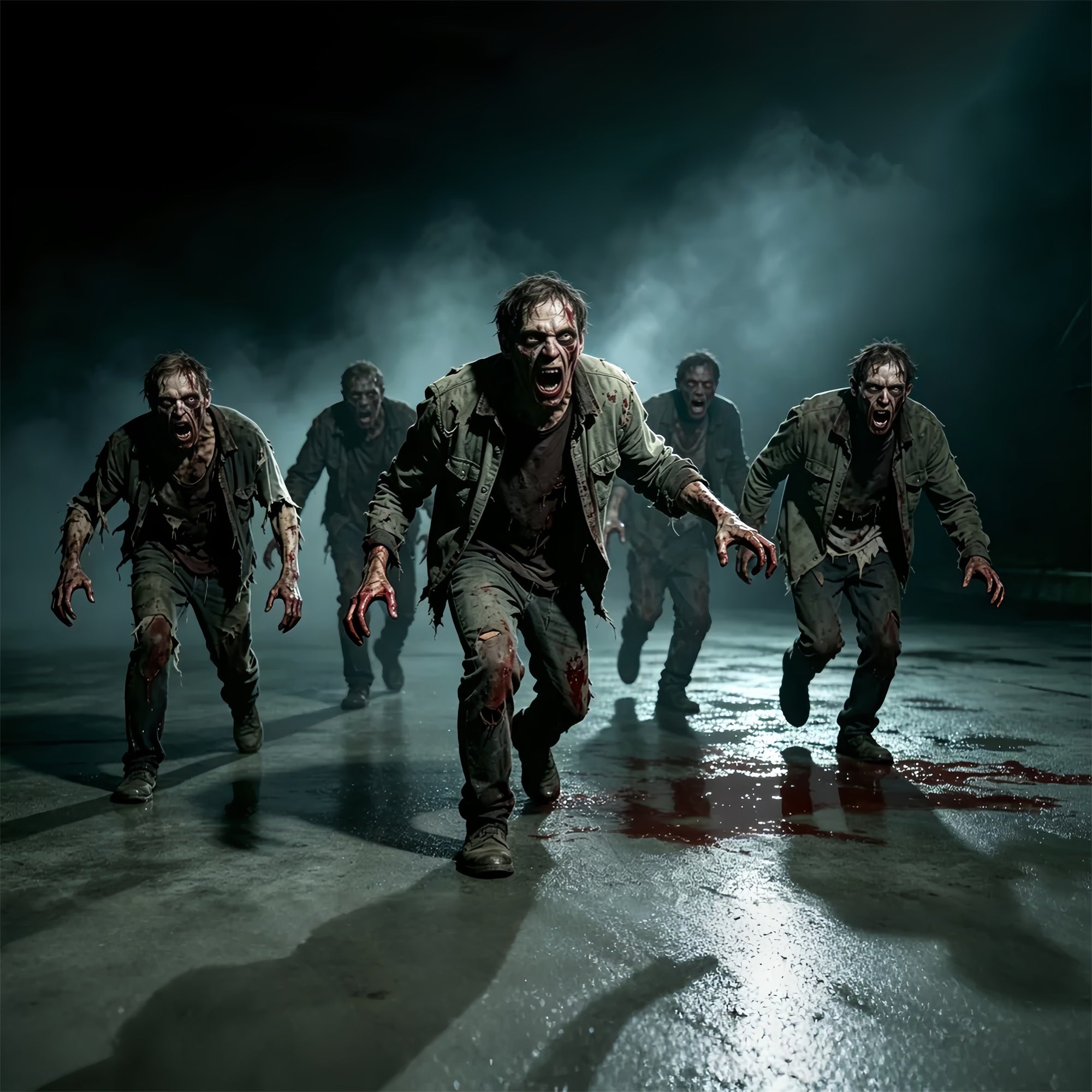 Zombie Halloween Garage Door Decor Zombie Horde Dark Escape Halloween Garage Door Cover ZTT68-20-1 car