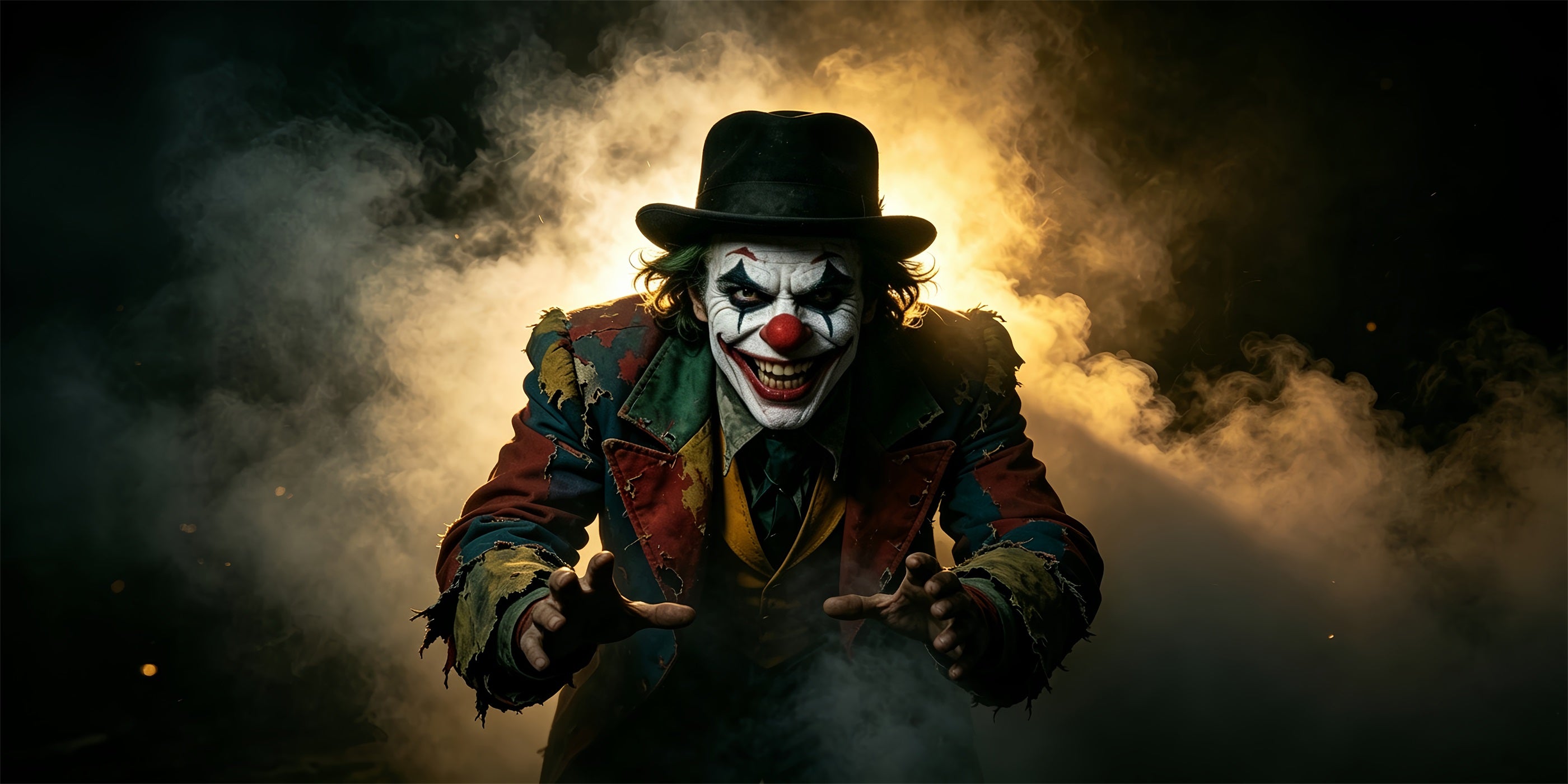 Clown Halloween Garage Door Cover Creepy Clown Smoke Shadow Halloween Garage Door Decorations ZTT68-23-2 car