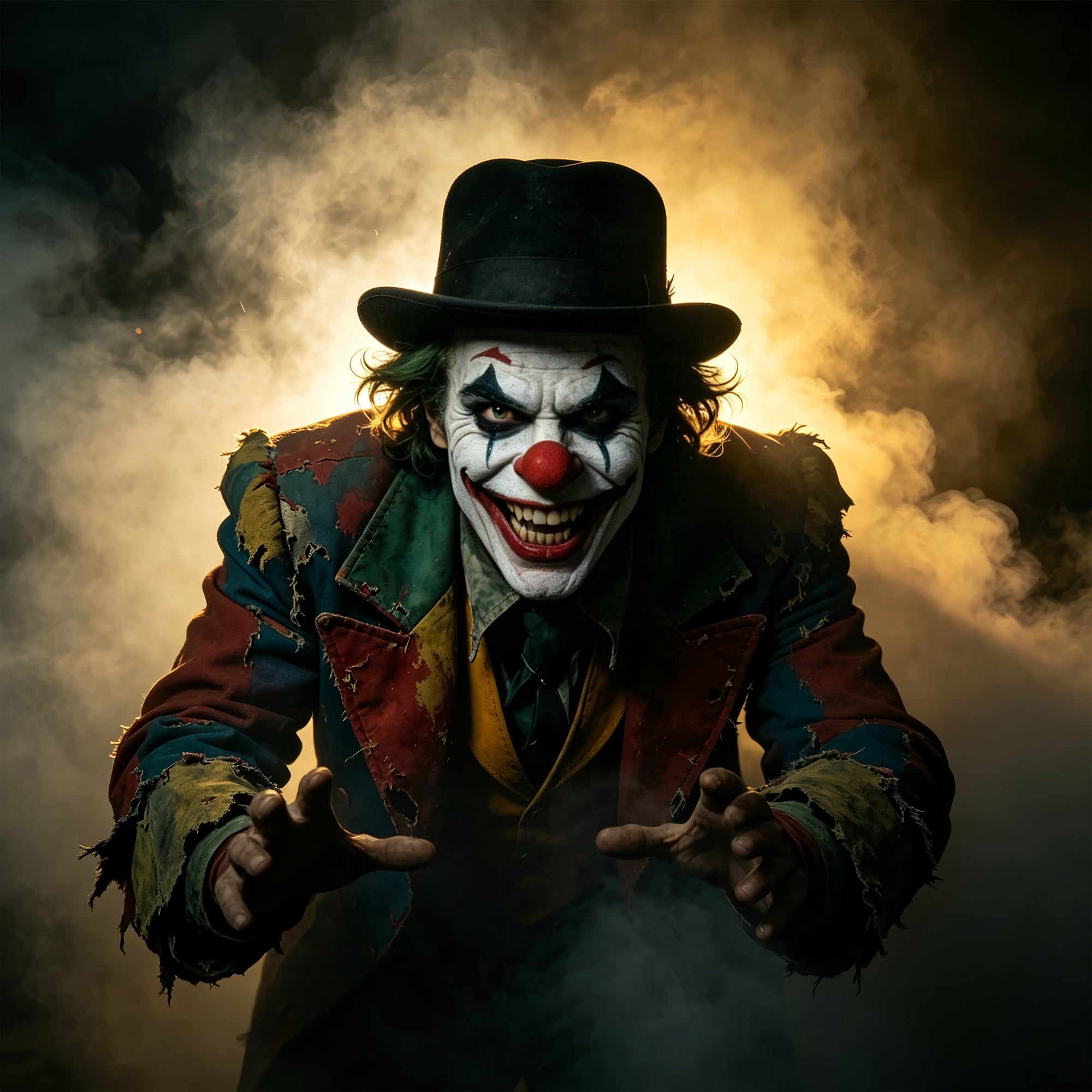Clown Halloween Garage Door Cover Creepy Clown Smoke Shadow Halloween Garage Door Decorations ZTT68-23-1 car