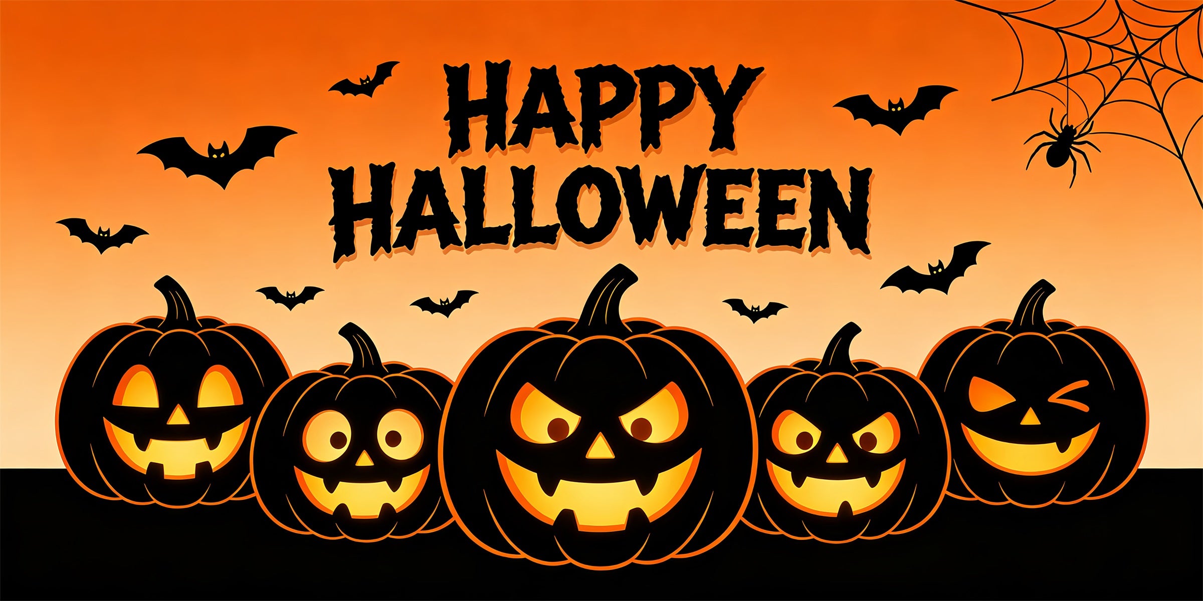 Cute Halloween Garage Door Decor Pumpkin Bat Silhouette Pattern Halloween Garage Door Cover ZTT68-24-2 car