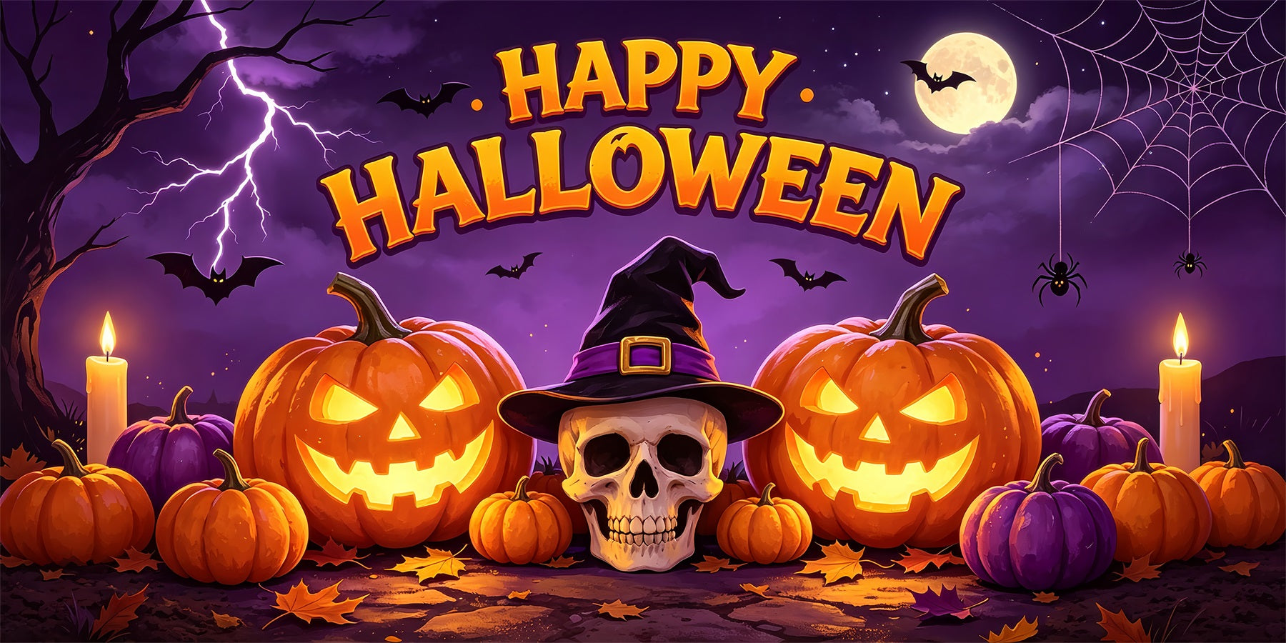 Pumpkin Halloween Garage Door Cover Moonlit Witch Hat Skull Halloween Garage Door Cover ZTT68-28-2 car
