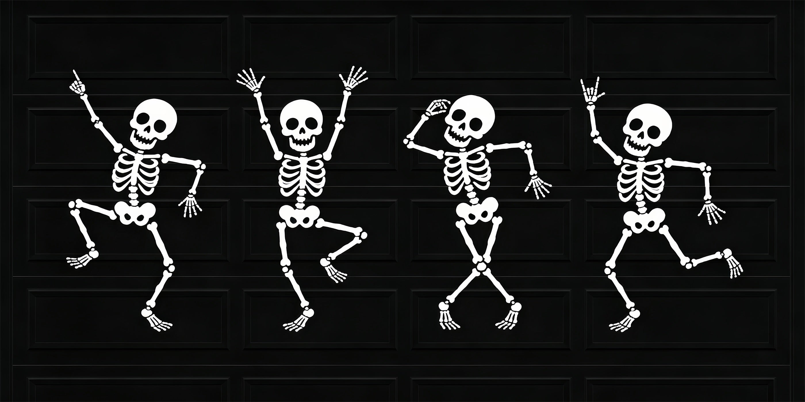 Funny Halloween Garage Door Cover Dancing Skeleton Door Halloween Garage Door Tapestry ZTT68-8-2 car