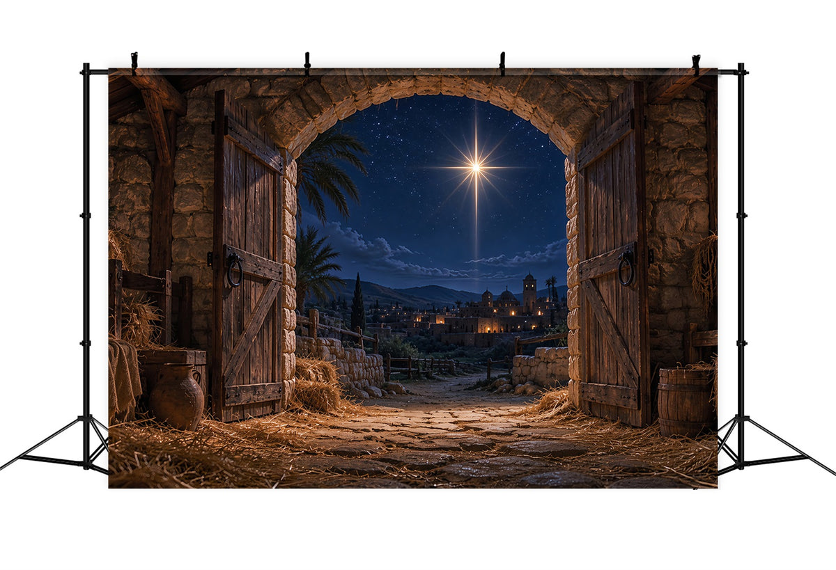 Bethlehem Backdrop Bethlehem Star Stable Night Nativity Backdrop ZTT69-59