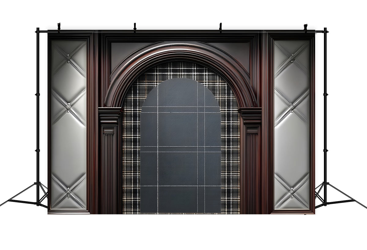 Fathers Day Photo Backdrop Tartan Wood Frame Backdrop ZXY5-4