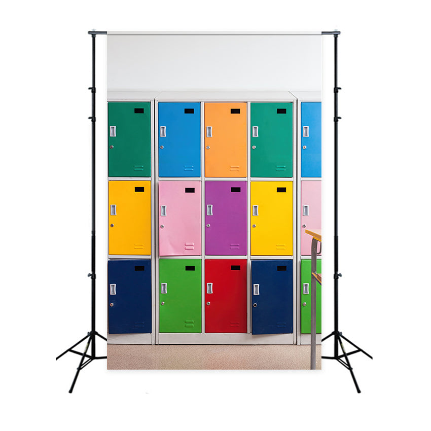 Locker Wall Pattern Back to School Colorful Lockers Wall Backdrop BRP7-33 – Dbackdrop