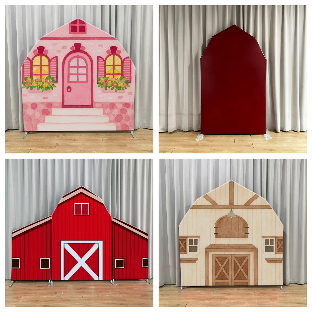 Arch Backdrops Wooden Rustic Farm Barn Door Party Backdrop LXX59-361