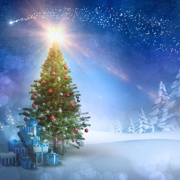 Christmas Tree Shooting Stars Bokeh Backdrop for Photography lv-1031 ...