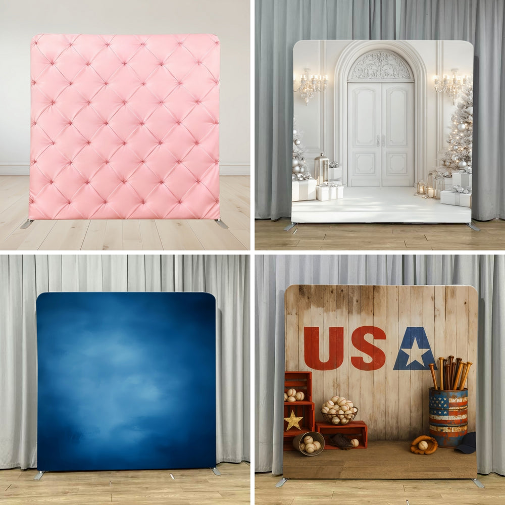 Square Backdrop Blue Bokeh Snowflake Winter Backdrop MRR11-66