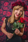 Flowers Background Red Backdrop S-3171