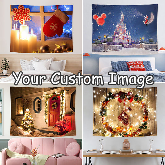 BUY 2 GET 1 FREE Personalized Tapestry Photo Picture Gift Home Decor T2
