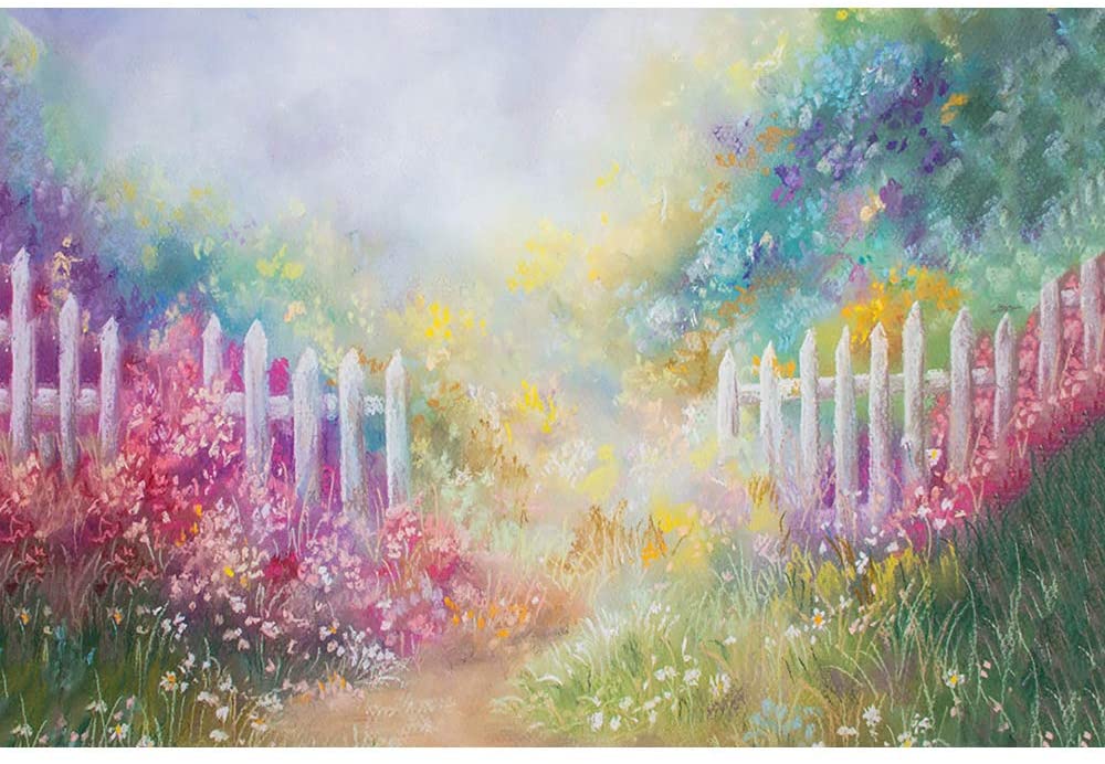Beautiful Watercolor Painting Colorful Flowers Garden Backdrop for Photo Studio NB-090