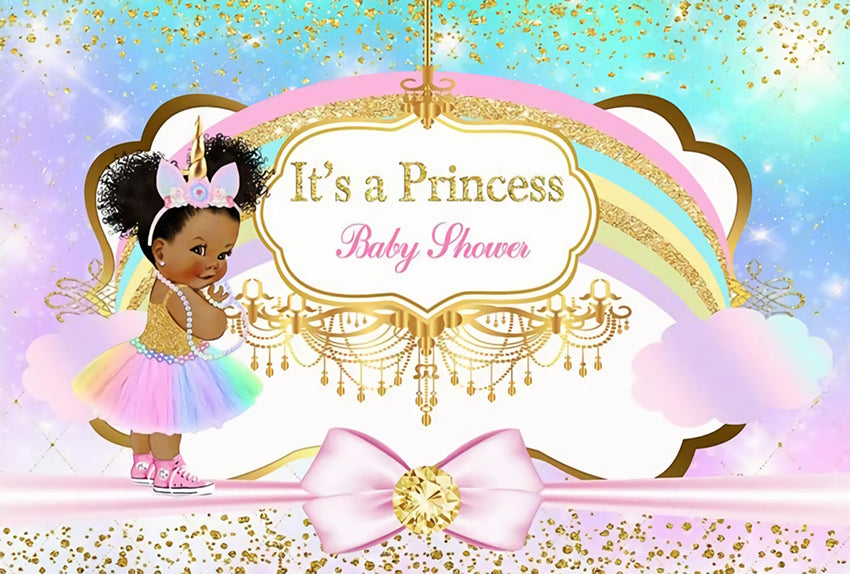 Princess Gril Baby Shower Photo Photography Backdrop BA23