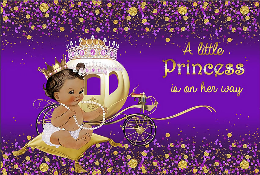 Pumpkin Carriage Purple Background for Baby Photography BA24 