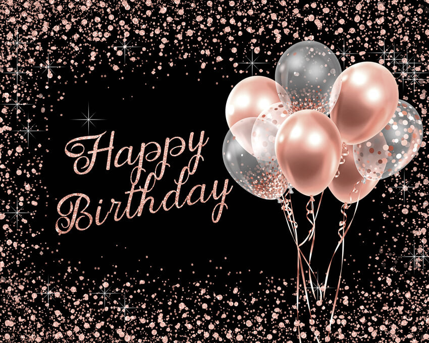 Glitter Diamond Round Blue Birthday Backdrop